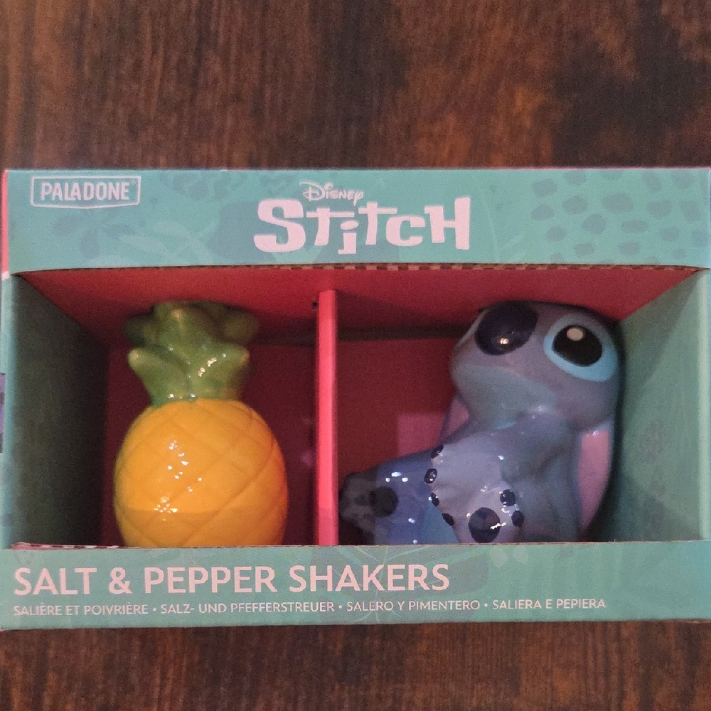 Disney Stitch and Pineapple Salt & Pepper Shakers - Blue and Yellow